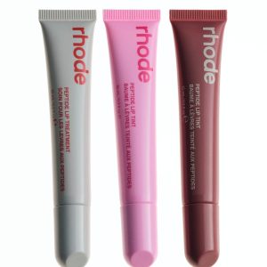 the peptide lip trio strawberry glaze, jelly bean, salty tan